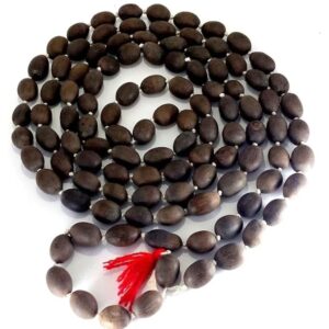 Kamal Gatta Mala 108 Beads Original Big Lotus Seeds Japa Mala for Laxmi Pooja and Wearing - Grey