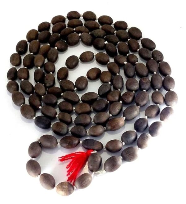 Kamal Gatta Mala 108 Beads Original Big Lotus Seeds Japa Mala for Laxmi Pooja and Wearing - Grey